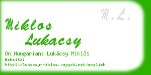 miklos lukacsy business card